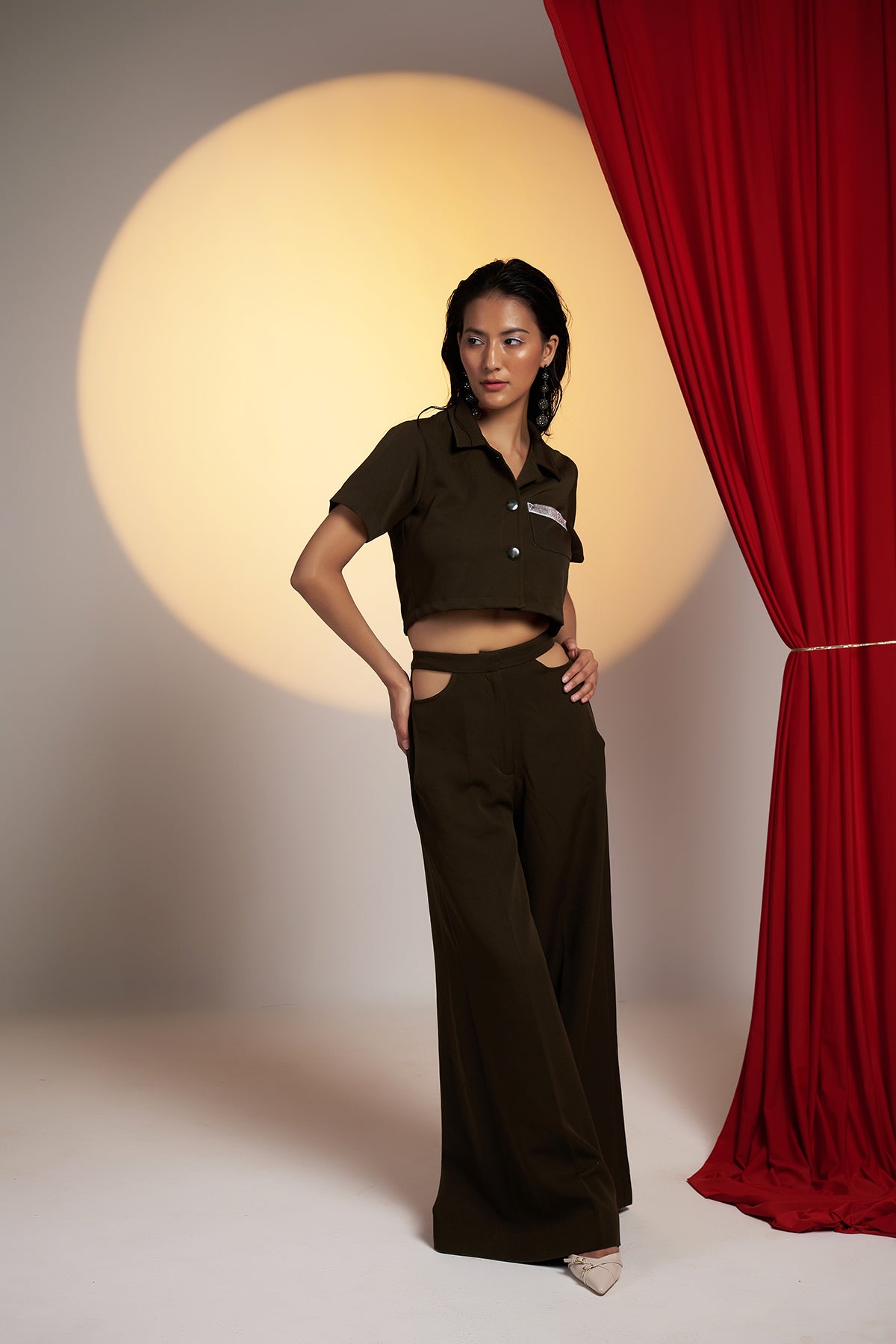 Hotline Military Cropped Shirt