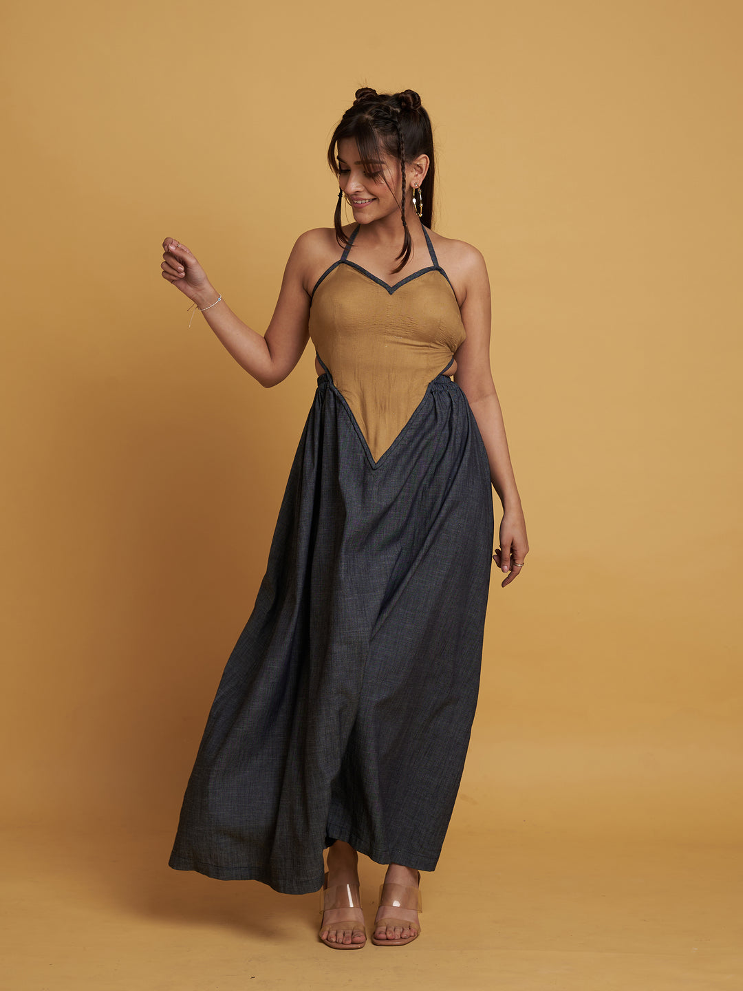 knee length dress blue Flossy Maxi Dress